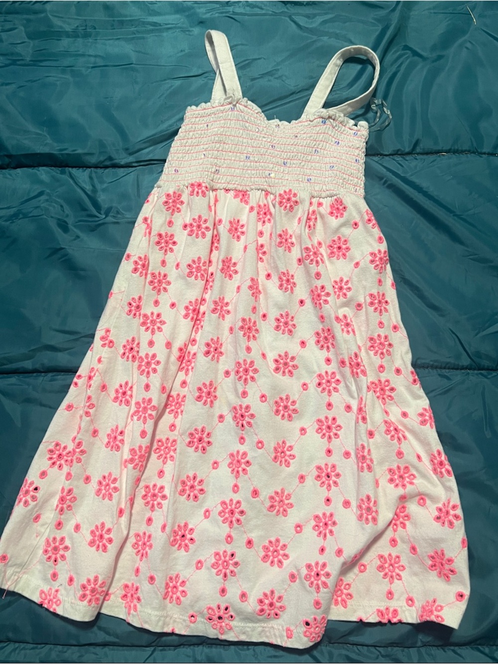Justice White & Pink Floral Kids Swim Coverup Sundress